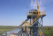 Bucket Elevator Tower with Access to Conveyor Walkways and Chute Work